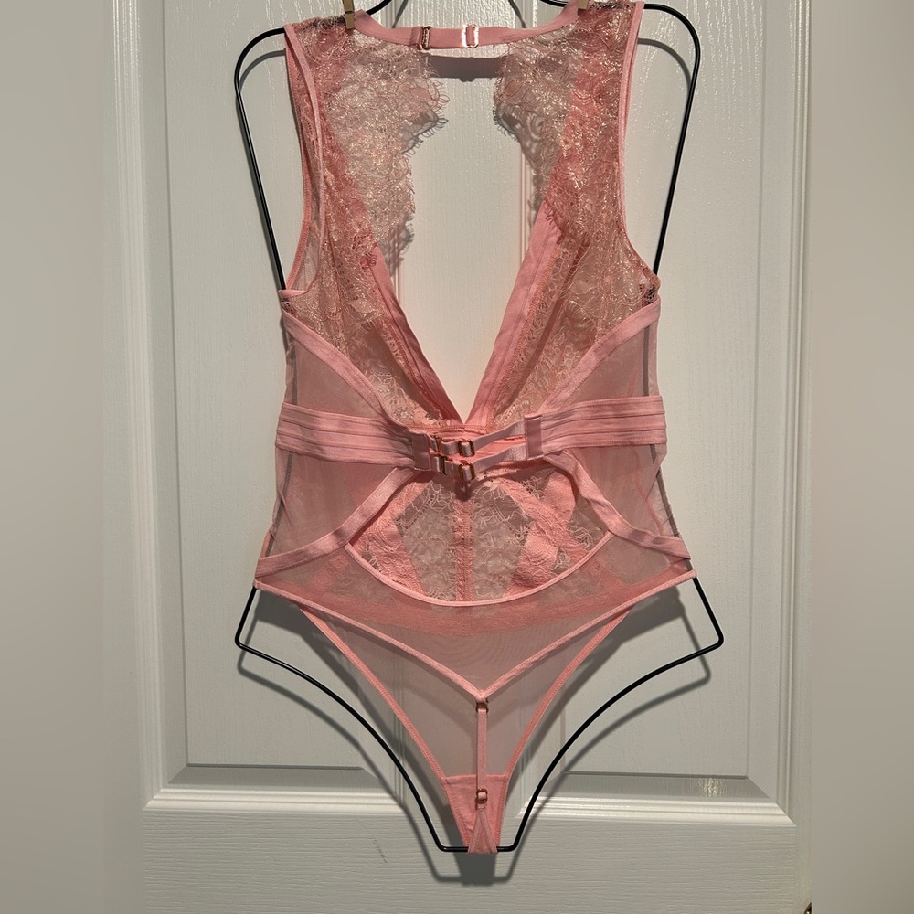 Honey Birdette Pink Lace Bodysuit